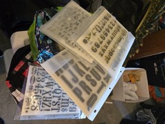 scrapbook supplies mostly new, some used. Punched, die cutting tools, stamps