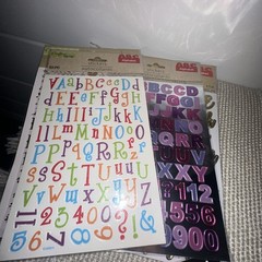Lot Of 14 Crafters Square ABC’s Alphabet Stickers & 2 Starburst gem. Multicolor