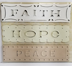 Pressed Petals Metal Stickers 5″ Inspirational Words Faith Hope Peace Crafts