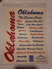 State Of Mine Oklahoma Sticker Sheet 8 1/2” X 11” Sheet