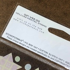 1 EK Sticko Vellum Pastel Stars Stickers Fabric Patterns Dots Starry