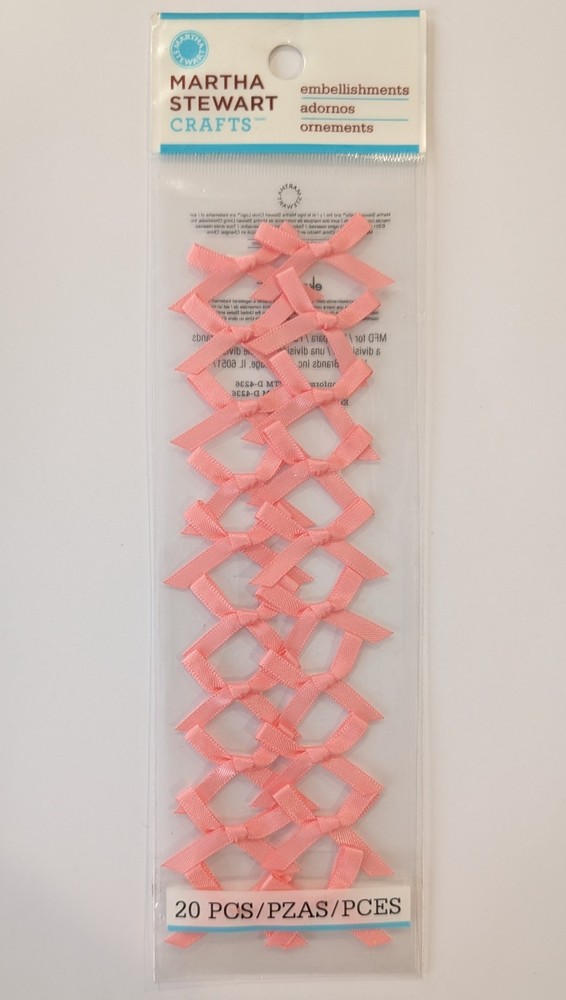 Martha Stewart Pink Ribbon Bows Scrapbooking Stickers