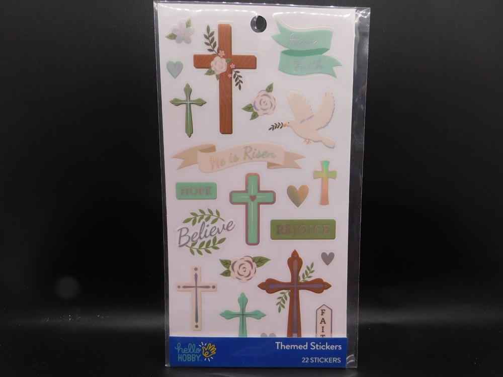 Hello Hobby Themed stickers He is Risen, Have Faith, Believe, 22 pcs