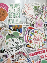 Inspirational Christian Stickers for Water Bottle, Laptop, Bible Verses, 300 pc