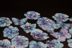 Crystal Flower PET sticker | flower blue butterfly holographic themed PET