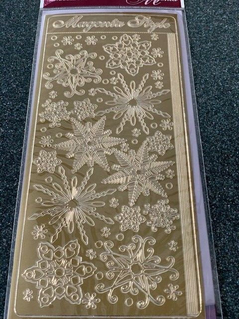 MAGENTA STYLE Christmas GOLD SNOWFLAKES BORDERS Peel Off Sticker HOLIDAYS GOLD