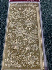 MAGENTA STYLE Christmas GOLD SNOWFLAKES BORDERS Peel Off Sticker HOLIDAYS GOLD