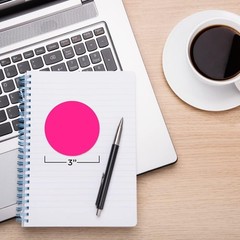 Vibrant 3 Inch Fluorescent Pink Circle Stickers – 500 Count for Easy Labeling