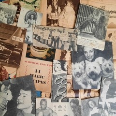 Vintage Junk Journal Paper Lot Ephemera Craft Bundle Old Photos Christmas Cards