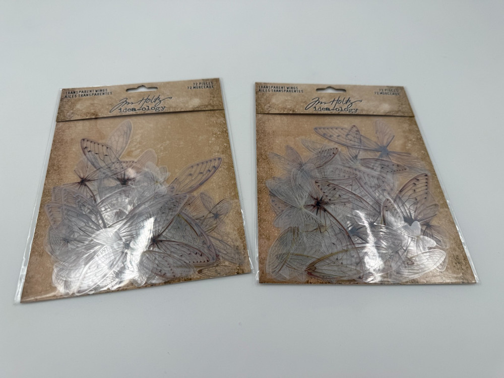 Set of 2 TIM HOLTZ Idea-Ology Transparent Acetate Wings TH93785 72 Pieces, NEW
