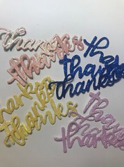 Die Cuts THANKS Sentiments 15 Pieces Foil Cardstock