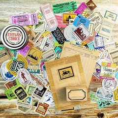 300 Pcs Vintage Travel Stickers Ticket Stickers for Journaling,Luggage Sticke…