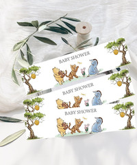 48PCS Vintage Winnie Water Bottle Labels Stickers Pooh Baby Shower Decoration…