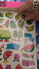 Vintage Stickers Scratch N Sniff Spindex Pickle And Watermelon New Pack READ