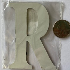 WHITE MAGNET METAL LETTER“R”ArtMind Alphabet•Upper-Case •Monogram•Word•Journal