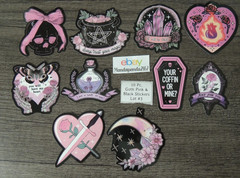 Goth – Pink & Black – Stickers – 10 PCs – 5 styles available! See Description