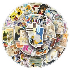 50/100PCS Cartoon Newspaper Collage Creative Stickers Retro Art Broken Fragments
