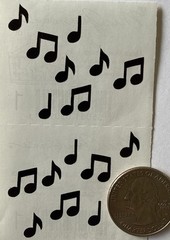 BLACK MICRO MUSIC Stickers (16pc)Mrs.Grossman’s•Notes •Instruments•Card Making•