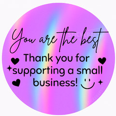 2” Round Thank You Sticker – 50 Stickers for Small Business Packaging