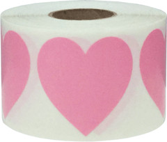Heart Stickers | 1.5″ Inch Wide – 500 Pack | Pick One Color