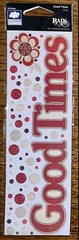 NEW CLOUD 9 RAIN DOTS WORDS Title ~ Good Times ~ Flowers 3D Scrapbook Stickers