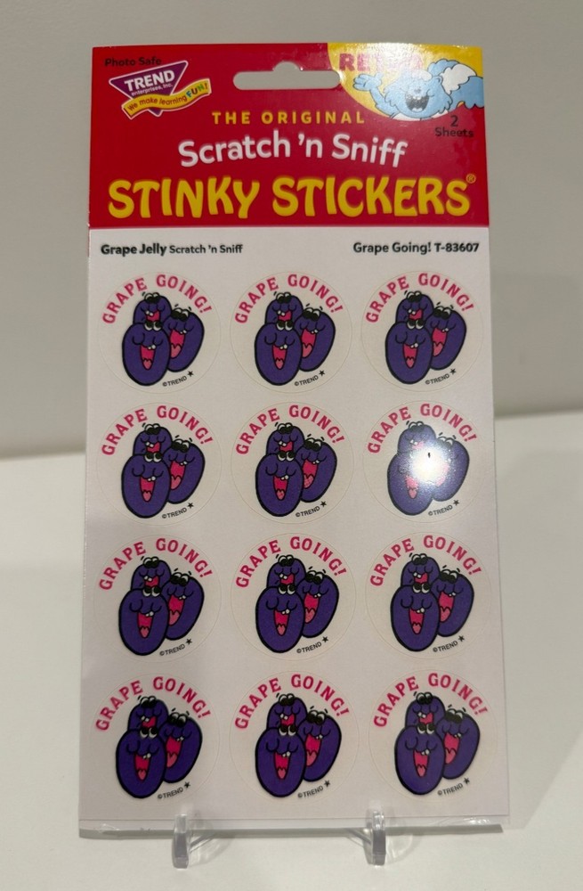 Trend Retro Stinky Stickers Scratch Sniff Grape Jelly Sealed 2 sheets 24 total