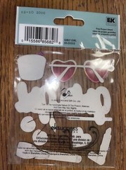 Jolees Girlie Girl Make-up Bling Cherries Heart Glasses Brush Scrapbook Stickers