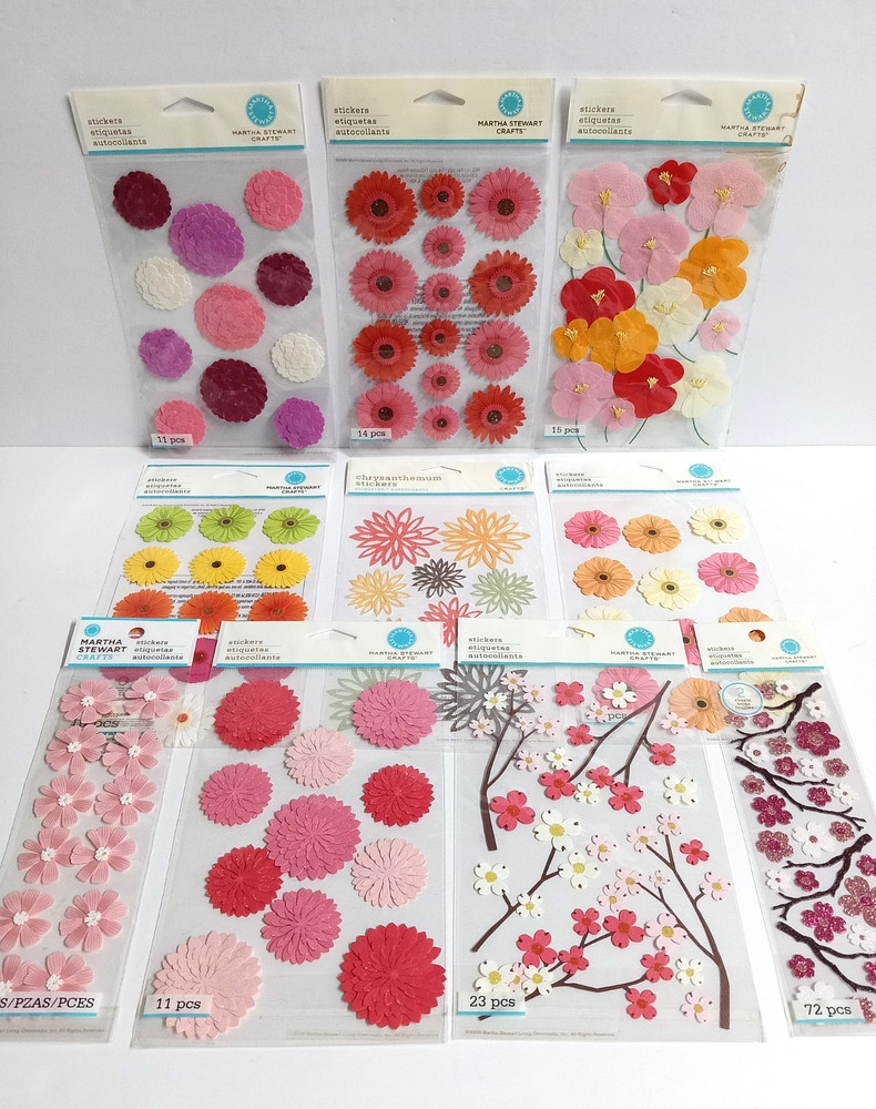 Scrapbooking Sticker Lot of 10 Packages Zinnia Poppy Flowers Dimensional NEW a)
