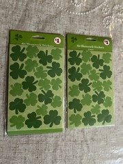 LOT OF 2 PACKS Stickers Four Leaf Clover Irish St.Patrick’s Day STICKER SHEETS