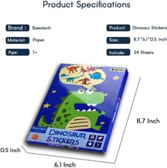 450 Dinosaur Stickers for Kids, Scrapbooking, 24Sheets, Teacher, goody bags