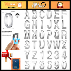 36 Pcs 3D Mailbox Number Stickers 0-9 & Letters for Address Signs – Adhesive Dec