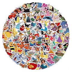 10/30/50/100/200pcs Disney Cute Mix Cartoon Micky Princess Stickers Laptop