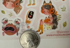 QIARA TEOR DRAWING Stickers (20+pc)Watercolor•Girl•Phone •Headphone•Card Making•