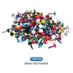 1000 PCS Paper Brass Fasteners Split Pins, Multicolored, 4.5 x 8 mm