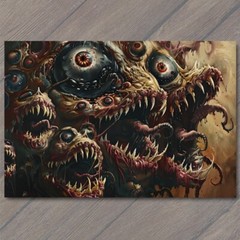 STICKER Monster Weird Scary Mouth Eyes Halloween Wild Crazy Unusual Mask Creep