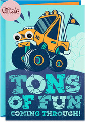 Birthday Card for Kids (Monster Truck Sticker)