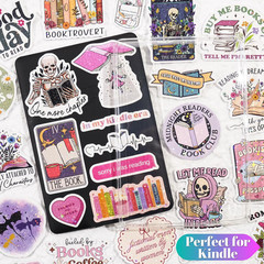 150 Pcs Holographic Romance Book Stickers Waterproof Vinyl for Kindle & Laptop