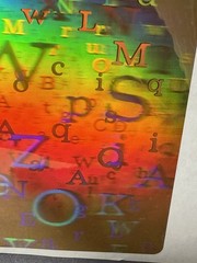 Retro Prism Hologram Alphabet Sticker Pair Vintage Rainbow Letters#12