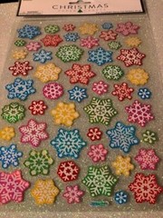 CHRISTMAS PAPER CRAFTS CHRISTMAS FUN SNOWFLAKES EPOXY FOIL STICKERS MIXED COLORS