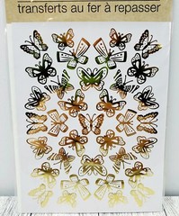 Lot of 4 Iron On Transfers Gold Foil Butterflies Flowers Leopard Crafters Square