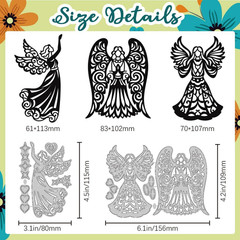 Hollow Angel Silhouette Metal Die Cuts for Greeting Card Making | Carbon Steel C