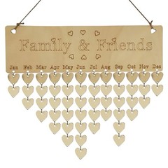 Birthday Reminder Wall Calendar Wooden Board DIY Listing Advent for Children