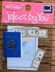 RARE Jolees Mini PASSPORT Money Maps Vacation International Travel 3D Scrapbook