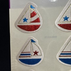 Vintage 1980s Red Blue Sailboats Balloons Super Satin Stickers NIP (d) New