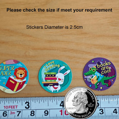 Animal Reading Reward Stickers for Teachers, Motivational Book Stickers for Kids