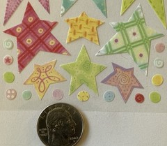 VELLUM PASTEL STAR Binder Stickers(55pc)Sticko•Pattern •Polka-Dots•Card Making•