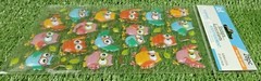 Mini Kids Puffy Colorful Owl Stickers Branches Owls Animals Birds 28pc Pink 3+