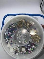 Craft Organizer Carry Case w/Sequins Pearls Rhinestones Brads Embellishments NEW
