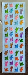 Rare Vintage SANDYLION Mother of Pearl MINI MONKEYS Stickers (1 Sheet)
