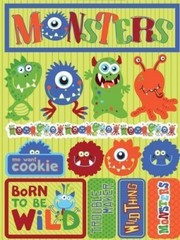Reminisce Signature Series 3-Dimensional Sticker, Monsters